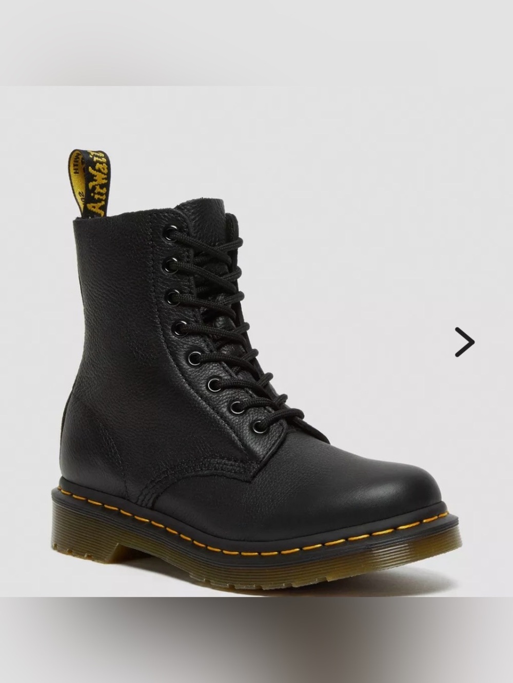 Dr. Martens Black Leather Lace-Up Boots Pascal